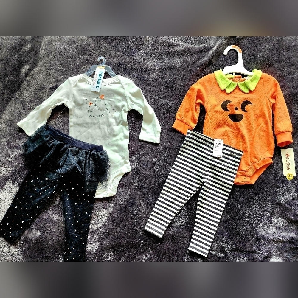 NWT baby girl fall Halloween Thanksgiving clothes outfit bundle, size 6/9 months